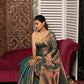 Shaded Olive Green Tissue Silk Saree-014