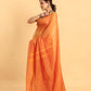 Orange-Handloom Cotton Saree-011