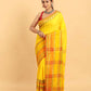Golden Yellow-Handloom Cotton Saree-011 - indeloom