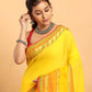 Golden Yellow-Handloom Cotton Saree-011 - indeloom
