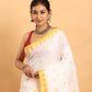 White -Handloom Cotton Saree-031
