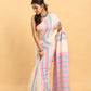 Handloom Cotton Saree With Pearl White - 033