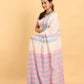 Handloom Cotton Saree With Pearl White - 033