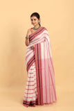 White-Handloom Cotton Saree(Pre-Order)-038
