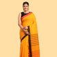 Tangerine Yellow-Handloom Cotton Saree-044