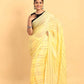 Lemon Yellow-Handloom Cotton Saree-038 - indeloom