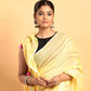 Lemon Yellow-Handloom Cotton Saree-038 - indeloom