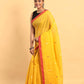 Handloom Cotton Saree With Mustard Yellow - 048
