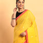 Handloom Cotton Saree With Mustard Yellow - 048