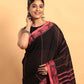 Black-Handloom Cotton Saree-028 - indeloom