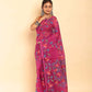 Hand Made Muslin Jamdani Saree With Fuchsia Voilet - 050