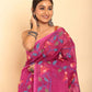 Hand Made Muslin Jamdani Saree With Fuchsia Voilet - 050
