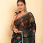 Hand Made Muslin Jamdani Saree in Rich Black - 051