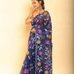 Hand Made Muslin Jamdani Saree With Persian Blue - 054