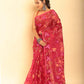 Hand Made Muslin Jamdani Saree With Apple Red - 055