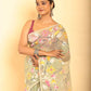Hand Made Muslin Jamdani Saree in Pale Yellow - 058