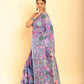 Hand Made Muslin Jamdani Saree With Sky Blue - 061