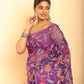 Hand Made Muslin Jamdani Saree With Plum Purple - 062