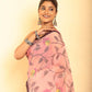 Hand Made Muslin Jamdani Saree With Baby Pink - 065