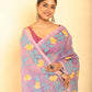 Muslin Jamdani Saree in Aratic Blue-066