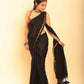 Black Handloom Cotton Saree-022 - indeloom