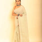 Cream White Handloom Cotton Saree-007 - indeloom