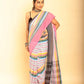 Multicolor and Baby Pink Border Handloom Cotton Saree(Pre-Order)-005