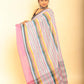Multicolor and Baby Pink Border Handloom Cotton Saree(Pre-Order)-005