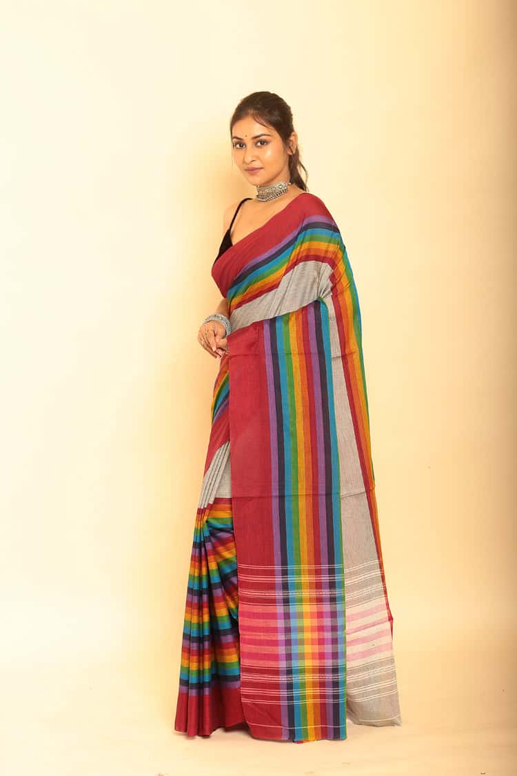Multicolor Handloom Cotton Saree-008
