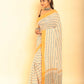 Brown and Yellow Border Handloom Cotton Saree-030 - indeloom
