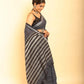 Black and White Border Handloom Cotton Saree-019 - indeloom