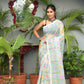 Mint Green Hand Made Muslin Jamdani Saree - 077