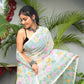 Mint Green Hand Made Muslin Jamdani Saree - 077
