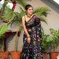 Handwoven Pure Jamdani Muslin Saree  |  Midnight Black
