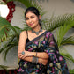 Handwoven Pure Jamdani Muslin Saree  |  Midnight Black