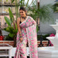 Hand Made Muslin Jamdani Saree With Pink Buds - 082