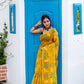 Cyber Yellow Muslin Jamdani Saree-083 - indeloom