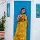 Cyber Yellow Muslin Jamdani Saree-083 - indeloom