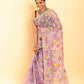 White and Yellow Leafs Muslin Jamdani Saree-090