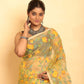 Lemon Green Muslin Jamdani Saree-092 - indeloom
