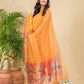 Melon Orange Sequin Paithani Jamdani 2-Piece Set Kurti & Dupatta (UNSTITCHED) -902