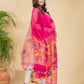 Punch Pink Sequin Paithani Jamdani 2-Piece Set Kurti & Dupatta (UNSTITCHED) -901