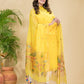 Lemon Yellow Sequin Paithani Jamdani 2-Piece Set Kurti & Dupatta (UNSTITCHED) -900