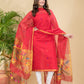 Watermelon Red Sequin Paithani Jamdani 2-Piece Set Kurti & Dupatta (UNSTITCHED) -905