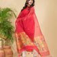 Watermelon Red Sequin Paithani Jamdani 2-Piece Set Kurti & Dupatta (UNSTITCHED) -905