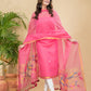 Blush Pink Sequin Paithani Jamdani 2-Piece Set Kurti & Dupatta (UNSTITCHED) -909