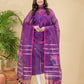 Grape Purple Muslin Jamdani 2-Pieces Kurti Set Dupatta (UNSTITCHED)-890