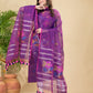Grape Purple Muslin Jamdani 2-Pieces Kurti Set Dupatta (UNSTITCHED)-890
