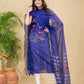 Bright Voilet Muslin Jamdani 2-Pieces Kurti Set Dupatta (UNSTITCHED)-895