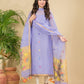 Lavender Purple Sequin Paithani Jamdani 2-Piece Set Kurti & Dupatta (UNSTITCHED) -907